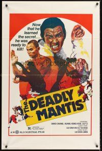 6y195 DEADLY MANTIS 1sh '84 Tang Lang, David Chiang, he was ready to kill!