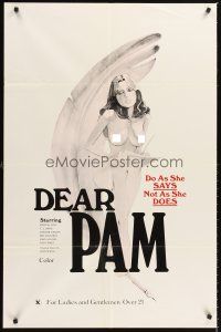 6y198 DEAR PAM 1sh '76 directected by Roberta Findlay, artwork of super sexy writer!