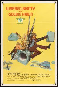 6y002 $ safe style 1sh '71 great art of bank robbers Warren Beatty & Goldie Hawn on safe!