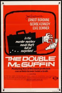 6y233 DOUBLE McGUFFIN 1sh '79 Ernest Borgnine, George Kennedy, really cool suitcase art!