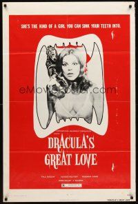 6y236 DRACULA'S GREAT LOVE 1sh '74 sexy vampire, the kind of girl you can sink your teeth into!