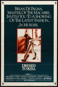 6y239 DRESSED TO KILL 1sh '80 Brian De Palma shows you the latest fashion in murder, sexy legs!