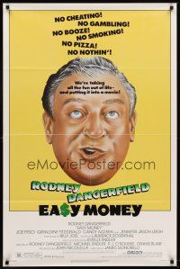 6y250 EASY MONEY 1sh '83 wacky headshot artwork of screwball Rodney Dangerfield!