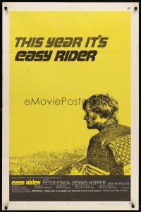 6y251 EASY RIDER style C 1sh '69 Peter Fonda, motorcycle biker classic directed by Dennis Hopper!