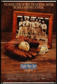 6y253 EIGHT MEN OUT 1sh '88 John Sayles, John Cusack, Chicago Black Sox, baseball!