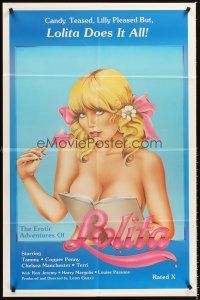 6y262 EROTIC ADVENTURES OF LOLITA 1sh '82 x-rated sexploitation, Ron Jeremy, great super-sexy art!