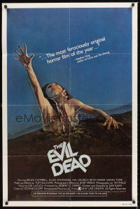 6y266 EVIL DEAD 1sh '82 Sam Raimi cult classic, best horror art of girl grabbed by zombie!