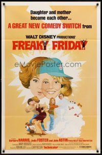 6y313 FREAKY FRIDAY revised 1sh '77 Jodie Foster switches bodies with Barbara Harris, Disney!