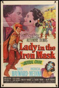 6y487 LADY IN THE IRON MASK 1sh '52 Louis Hayward, Patricia Medina, Three Musketeers!