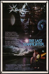 6y491 LAST STARFIGHTER 1sh '84 Catherine Mary Stewart & Lance Guest as video game expert pilot!