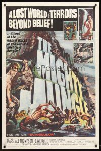6y568 MIGHTY JUNGLE 1sh '64 Marshall Thompson, a lost world of terrors beyond belief!