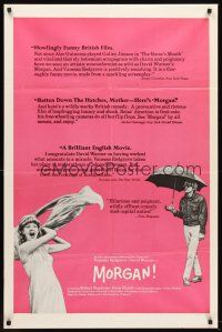 6y585 MORGAN 1sh '66 Vanessa Redgrave, David Warner, English black comedy!