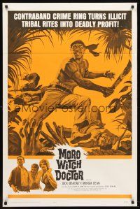 6y588 MORO WITCH DOCTOR 1sh '64 Jock Mahoney vs. contraband crime ring, deadly profit!