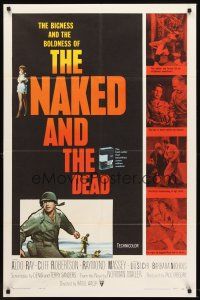 6y597 NAKED & THE DEAD 1sh '58 from Norman Mailer's novel, Aldo Ray in World War II!