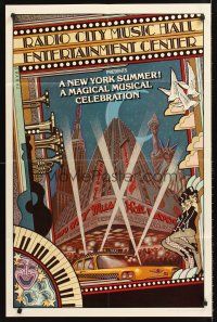 6y616 NEW YORK SUMMER 1sh '79 wonderful Byrd art of Radio City Music Hall!