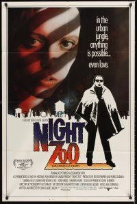 6y623 NIGHT ZOO 1sh '87 Un zoo la nuit, great image of sexy girl in Canadian thriller!