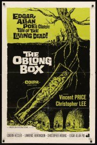 6y630 OBLONG BOX int'l 1sh '69 Edgar Allan Poe's tale of living dead, cool horror art!