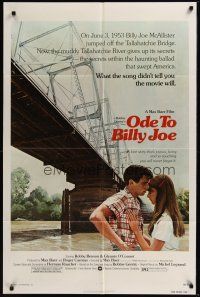 6y632 ODE TO BILLY JOE 1sh '76 Robby Benson & Glynnis O'Connor, movie based on Bobbie Gentry song!
