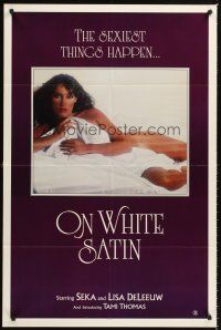 6y644 ON WHITE SATIN 1sh '80 Seka covered only with sheet, the sexiest things happen!