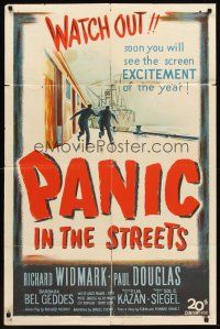 6y664 PANIC IN THE STREETS 1sh '50 Richard Widmark, Jack Palance, Elia Kazan film noir!c