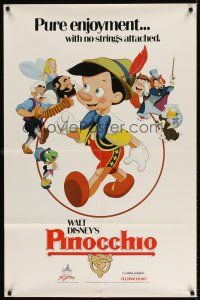 6y676 PINOCCHIO 1sh R84 Disney classic fantasy cartoon about a wooden boy who wants to be real!