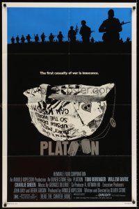 6y678 PLATOON 1sh '86 Oliver Stone, Tom Berenger, Willem Dafoe, Vietnam War!
