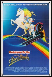 6y710 RAINBOW BRITE & THE STAR STEALER advance 1sh '85 cute Rich artwork from kid's animation!