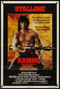 6y711 RAMBO FIRST BLOOD PART II 1sh '85 no man, no law, no war can stop Sylvester Stallone!