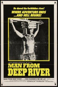 6y747 SACRIFICE 1sh '73 Umberto Lenzi directed cannibalism horror, Man from Deep River!