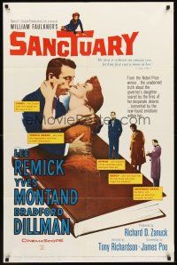 6y750 SANCTUARY 1sh '61 William Faulkner, art of sexy Lee Remick, the truth about Temple Drake!
