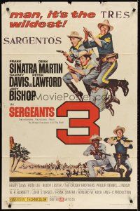 6y767 SERGEANTS 3 1sh '62 John Sturges, Frank Sinatra, Rat Pack parody of Gunga Din!