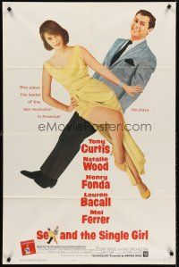 6y772 SEX & THE SINGLE GIRL 1sh '65 great full-length image of Tony Curtis & sexiest Natalie Wood!