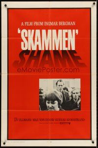 6y776 SHAME int'l 1sh '69 Ingmar Bergman, Liv Ullmann, Max Von Sydow, Skammen!