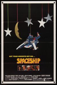 6y825 SPACESHIP 1sh '83 Naked Space, Leslie Nielsen, get your rockets off, wacky sci-fi!