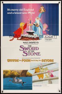 6y865 SWORD IN THE STONE/WINNIE POOH & A DAY FOR EEYORE 1sh '83 Disney cartoon double-bill!