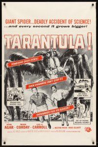6y875 TARANTULA military 1sh R60s Jack Arnold, art of town running from 100 foot spider monster!