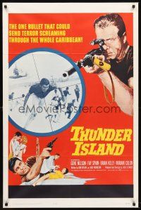 6y893 THUNDER ISLAND 1sh '63 written by Jack Nicholson, cool sniper with rifle image!