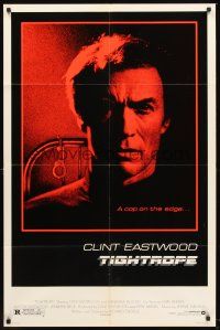 6y897 TIGHTROPE 1sh '84 Clint Eastwood is a cop on the edge, cool handcuff image!