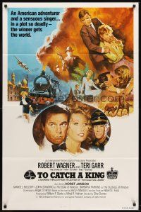 6y899 TO CATCH A KING int'l 1sh '84 Robert Wagner, Teri Garr, cool action artwork by Thurston!