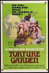 6y912 TORTURE GARDEN 1sh '67 written by Psycho Robert Bloch, do you dare see what Dr. Diabolo sees?