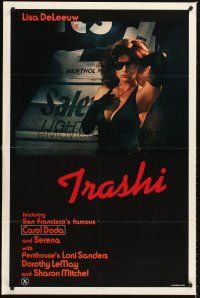 6y917 TRASHI 1sh '81 sexploitation, trashy Lisa DeLeeuw in shades & gloves!