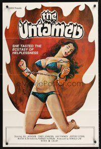6y935 UNTAMED 1sh '78 wild sexy artwork, she tasted the ecstasy of helplessness!
