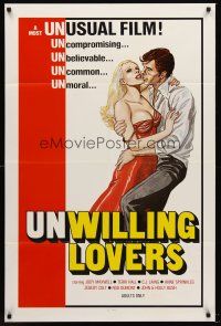6y936 UNWILLING LOVERS 1sh '77 uncompromising, unbelievable, great art of very sexy Jody Maxwell!