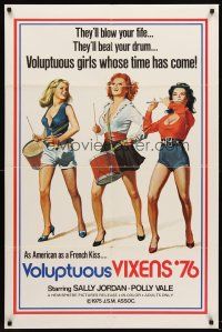 6y954 VOLUPTUOUS VIXENS '76 1sh '75 they'll beat your drum, artwork of sexy girls!