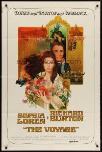 6y955 VOYAGE int'l 1sh '74 Vittorio De Sica, Peak art of sexy Sophia Loren & Richard Burton!