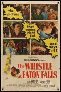 6y981 WHISTLE AT EATON FALLS 1sh '51 Lloyd Bridges, Dorothy Gish, directed by Robert Siodmak!