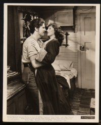 6z572 UNION PACIFIC 2 8x10 stills '39 romantic image of pretty Barbara Stanwyck & Robert Preston!