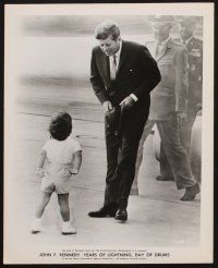 6z482 YEARS OF LIGHTNING DAY OF DRUMS 4 8x10 stills '66 John F. Kennedy greeted by his son