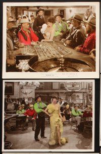 6z923 FRONTIER GAL 7 color 8x10 stills '45 sexy Yvonne De Carlo, Rod Cameron, cool roulette scene!