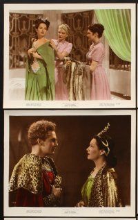 6z914 NIGHT IN PARADISE 7 color 8x10 stills '45 Turhan Bey, sexy Merle Oberon, cool elaborate sets!